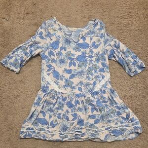 Tucker + Tate Kids Blouse with Blue Floral Pattern size S 7/8